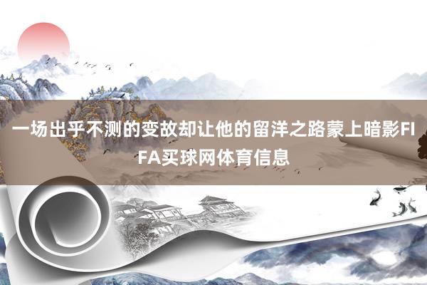 一场出乎不测的变故却让他的留洋之路蒙上暗影FIFA买球网体育信息