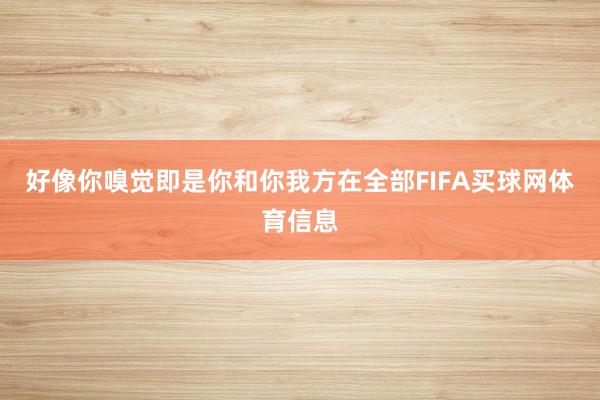 好像你嗅觉即是你和你我方在全部FIFA买球网体育信息