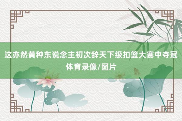 这亦然黄种东说念主初次辞天下级扣篮大赛中夺冠体育录像/图片