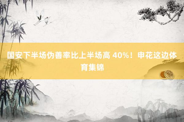 国安下半场伪善率比上半场高 40%！申花这边体育集锦
