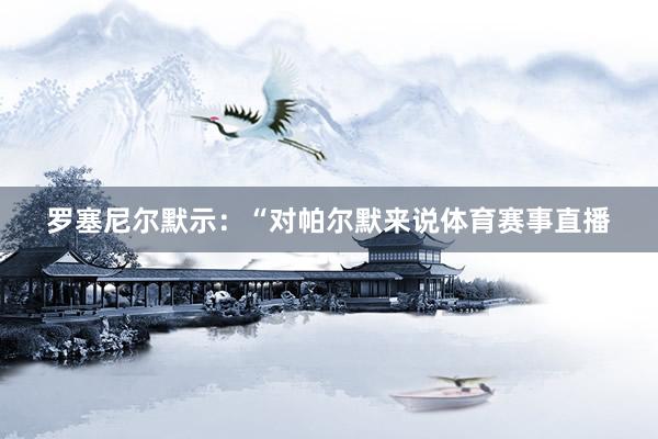罗塞尼尔默示：“对帕尔默来说体育赛事直播