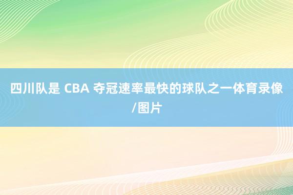 四川队是 CBA 夺冠速率最快的球队之一体育录像/图片