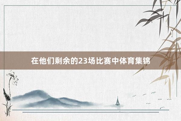 在他们剩余的23场比赛中体育集锦