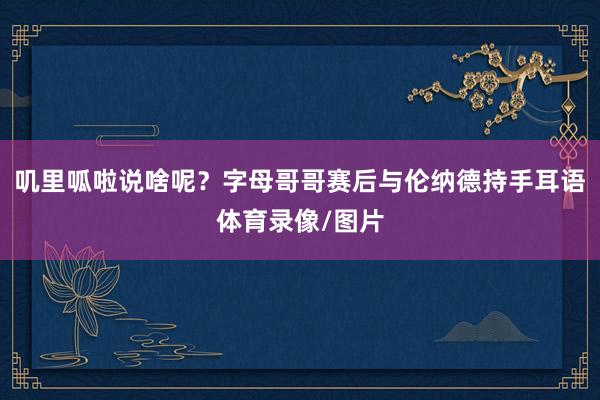 叽里呱啦说啥呢？字母哥哥赛后与伦纳德持手耳语体育录像/图片