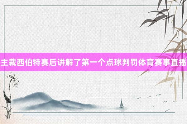 主裁西伯特赛后讲解了第一个点球判罚体育赛事直播