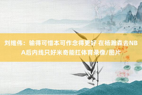 刘维伟：输得可惜本可作念得更好 在杨瀚森去NBA后内线只好米奇能扛体育录像/图片