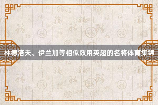 林德洛夫、伊兰加等相似效用英超的名将体育集锦