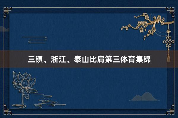 三镇、浙江、泰山比肩第三体育集锦