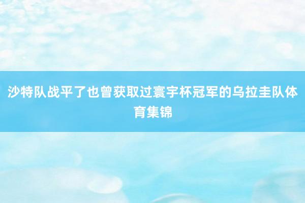 沙特队战平了也曾获取过寰宇杯冠军的乌拉圭队体育集锦